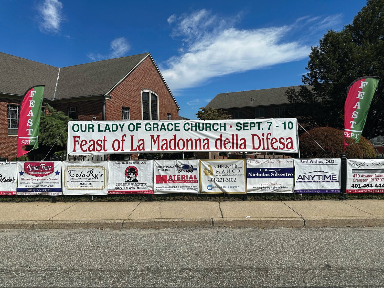 WARM WELCOME: This banner says it all about The Feast of La Madonna DiFesa that will open a four-day stay tonight in Johnston.
